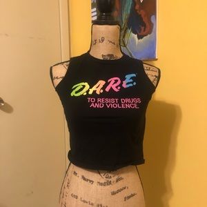 DARE crop top black forever 21